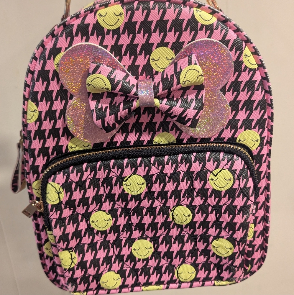 Adorable Under One Sky Pink and black Gingham Mini backpack
